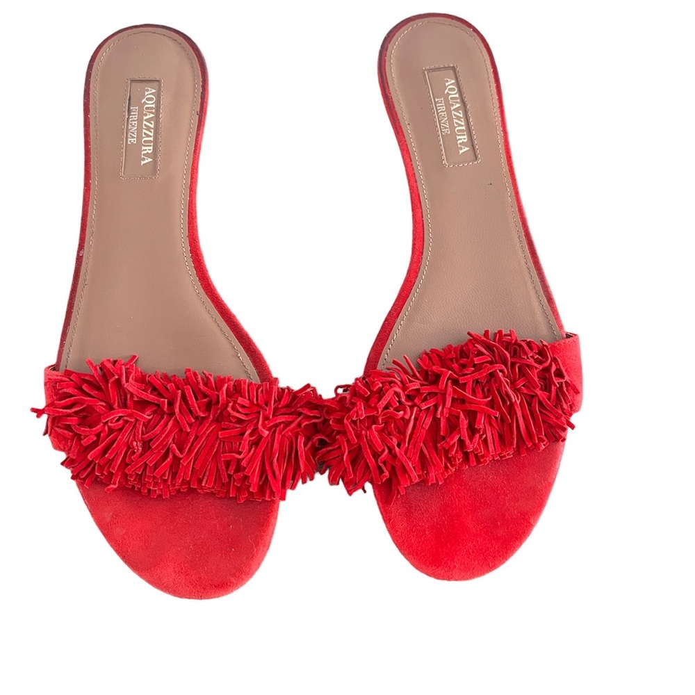 Aquazurra Fringe Women Flat Sandals